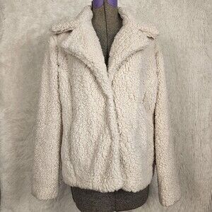 Caslon White Teddy Jacket Size S